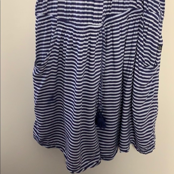 La Vie en Rose Aqua navy and white shorts romper - Picture 2 of 6